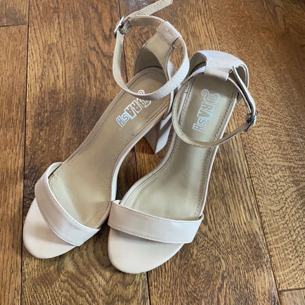 Nude strappy heels
